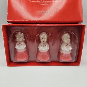 NEW The Vermont Country Store Carolers Wax Candle Set of 3 Christmas Handcrafted